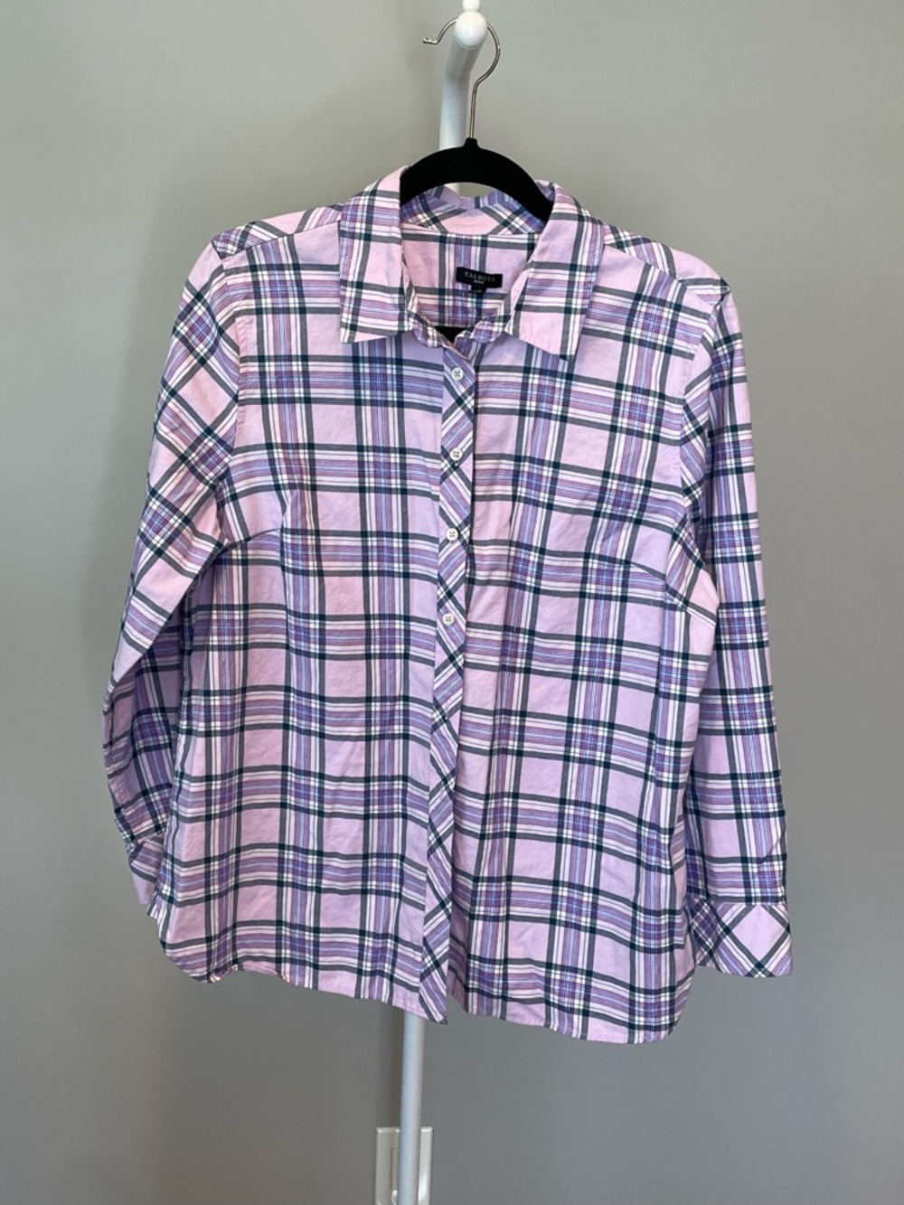 Talbots Purple and Navy Plaid Button-Down Shirt